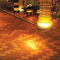 restaurant interior paver footpath - KL, Malaysia