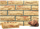 Golden Cream Color Rockface Brick with Clinker Shade