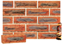 Golden Brown Color Rockface Brick with Antique Clinker