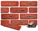 Super Red Color Cobble Sliced Brick Veneer with Shade
