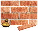 Golden Peach Color Rockface Sandblast Sliced Brick Veneer