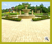 Golden Cream Color Wirecut Paver (3WC259-15) Landscape Project at Kuala Lumpur