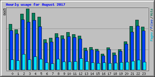 Hourly usage for August 2017